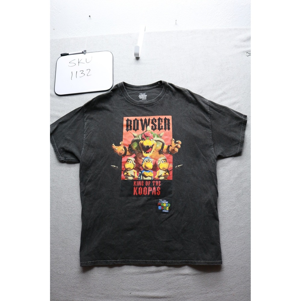 Nintendo T-Shirt Mens XL Black Super Mario Bros Movie Bowser King of the Koopas